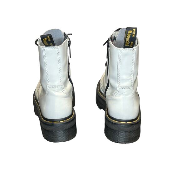 Doc Martens Jadon White Leather Platform Lace Up Combat Boots Women's Size 7 - Picture 5 of 10